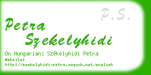 petra szekelyhidi business card